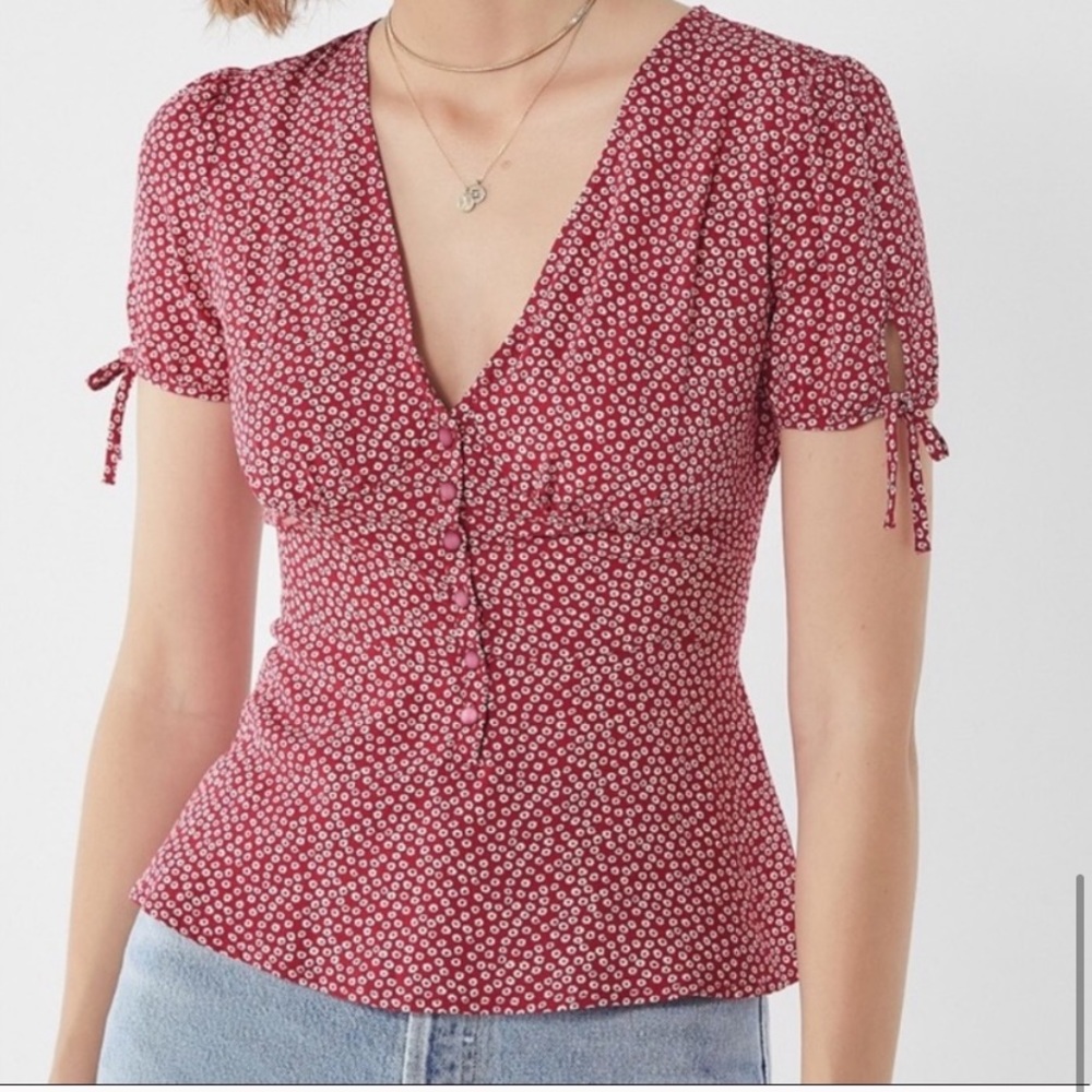Urban Outfitters Reformation Red White Floral top